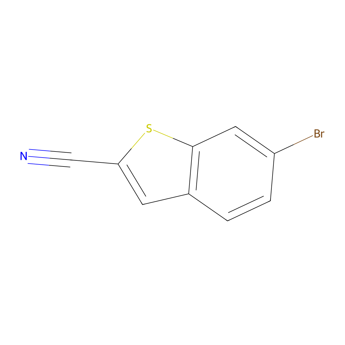 6-Bromobenzo[b]thiophene-2-carbonitrile molecular structure, CAS 1190198-24-3