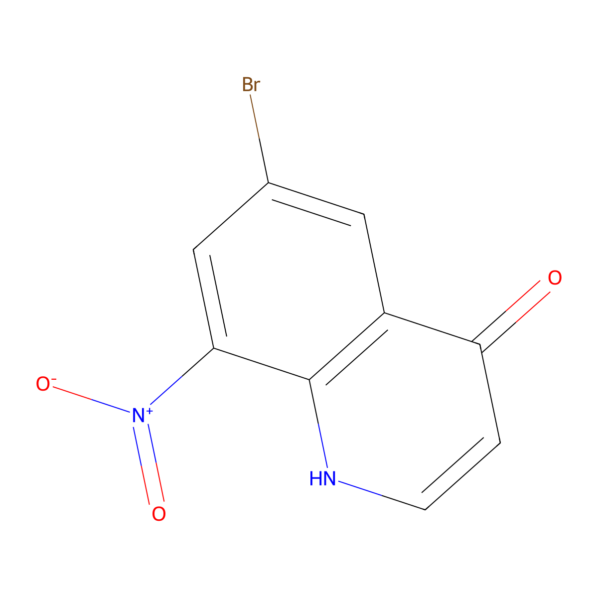6-Bromo-8-nitroquinolin-4(1H)-one molecular structure, CAS 1190198-29-8