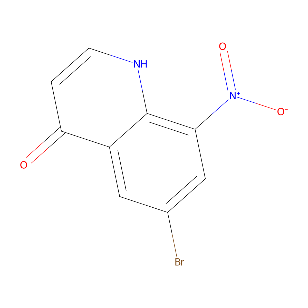 6-Bromo-8-nitroquinolin-4(1H)-one molecular structure, CAS 1190198-29-8