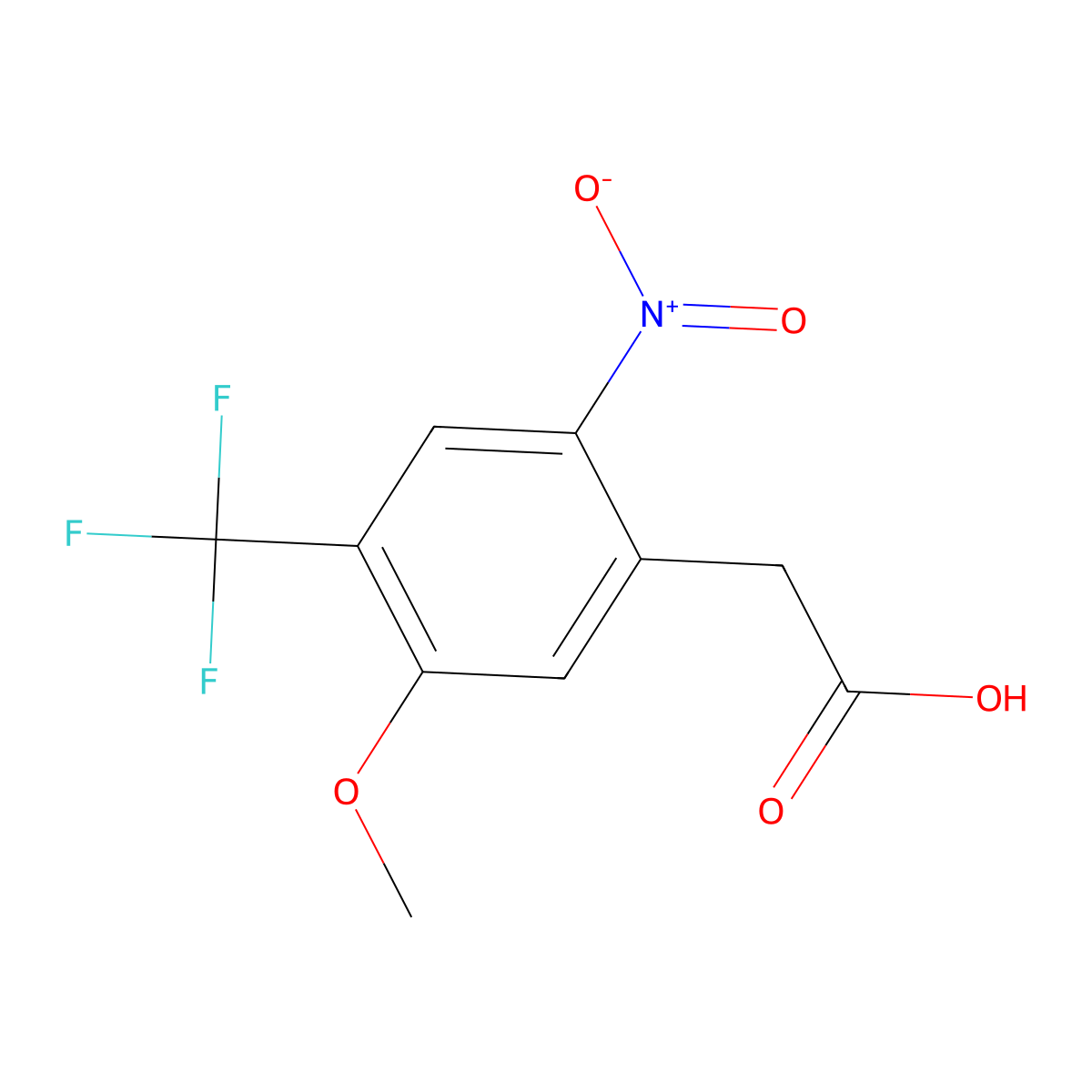 2-(5-Methoxy-2-nitro-4-(trifluoromethyl)phenyl)acetic acid molecular structure, CAS 1190198-33-4
