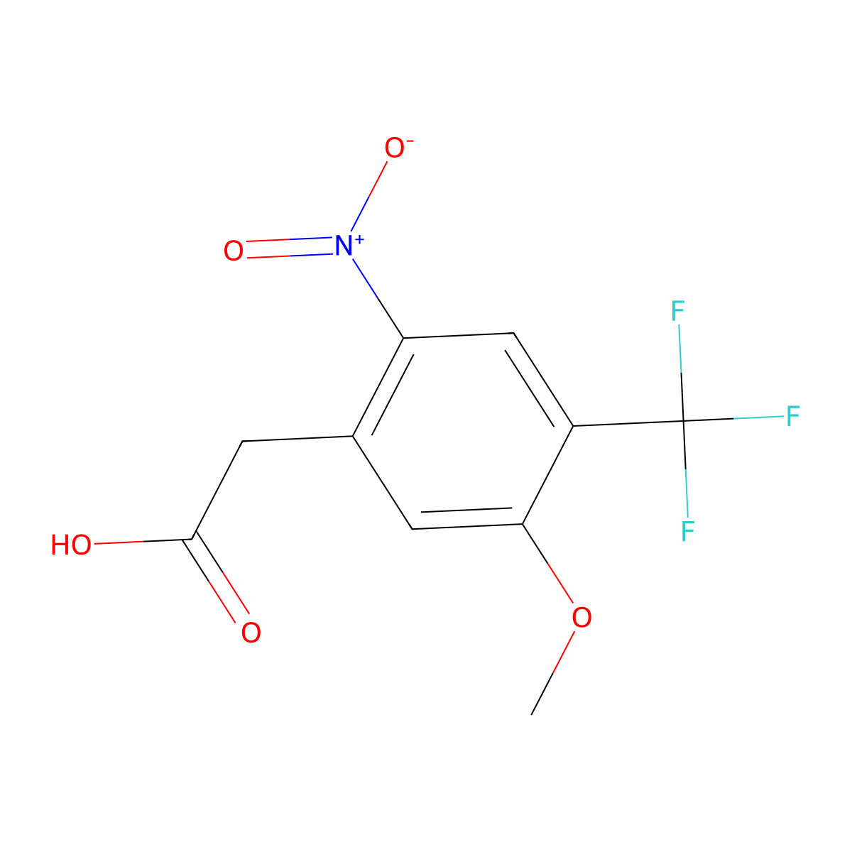 2-(5-Methoxy-2-nitro-4-(trifluoromethyl)phenyl)acetic acid molecular structure, CAS 1190198-33-4