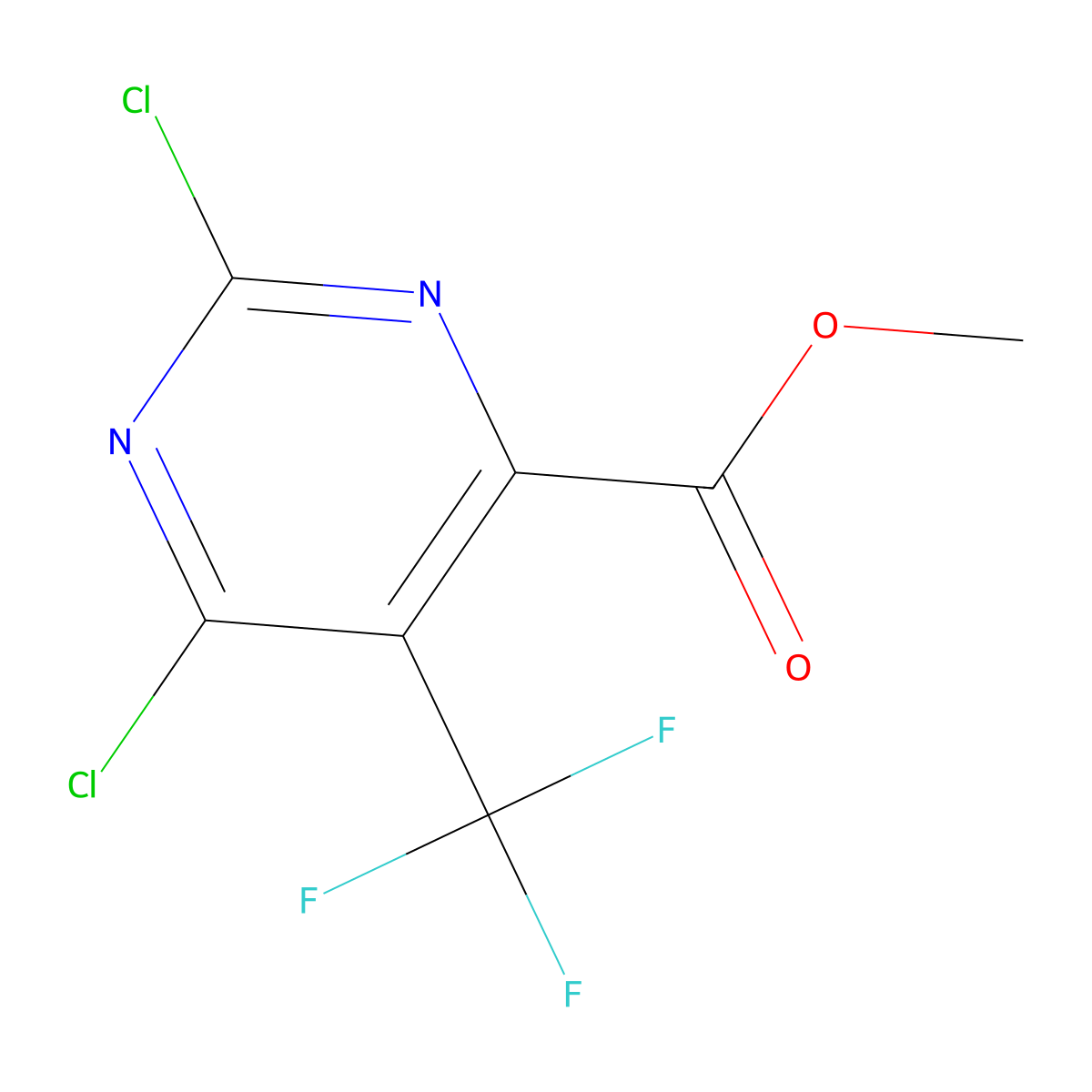 Methyl 2,6-dichloro-5-(trifluoromethyl)pyrimidine-4-carboxylate molecular structure, CAS 1190198-37-8
