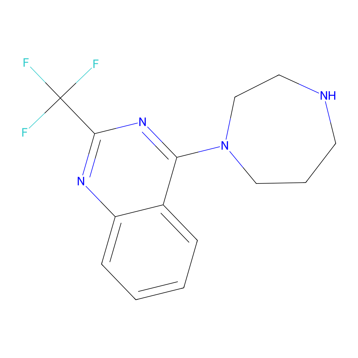 4-(1,4-Diazepan-1-yl)-2-(trifluoromethyl)quinazoline molecular structure, CAS 1190198-38-9