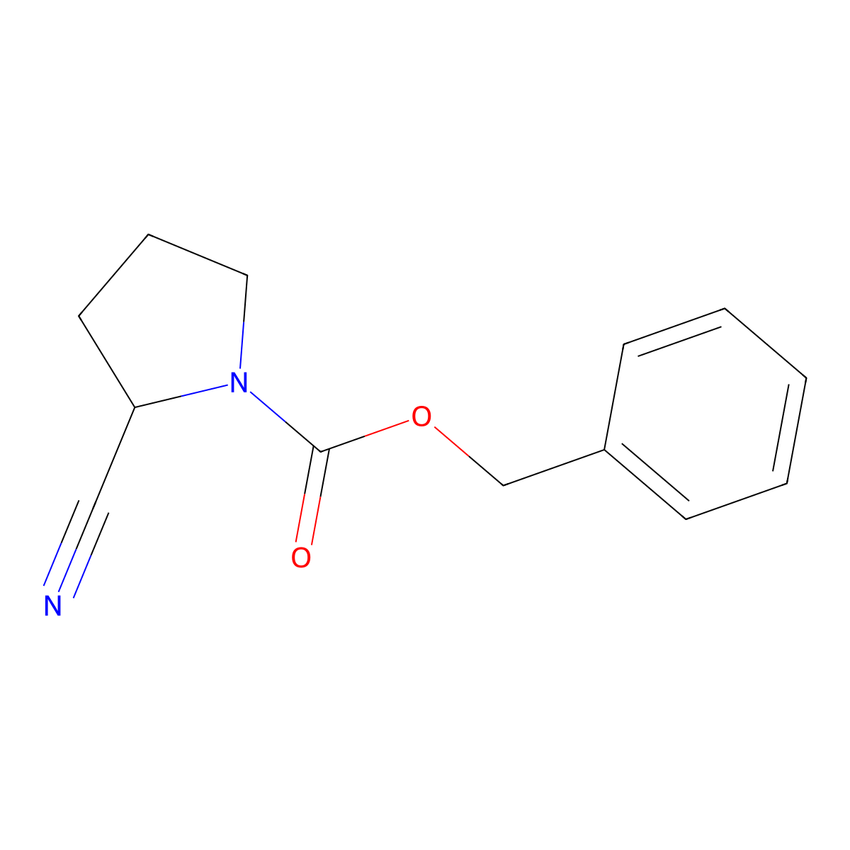 Benzyl 2-cyanopyrrolidine-1-carboxylate molecular structure, CAS 119020-06-3