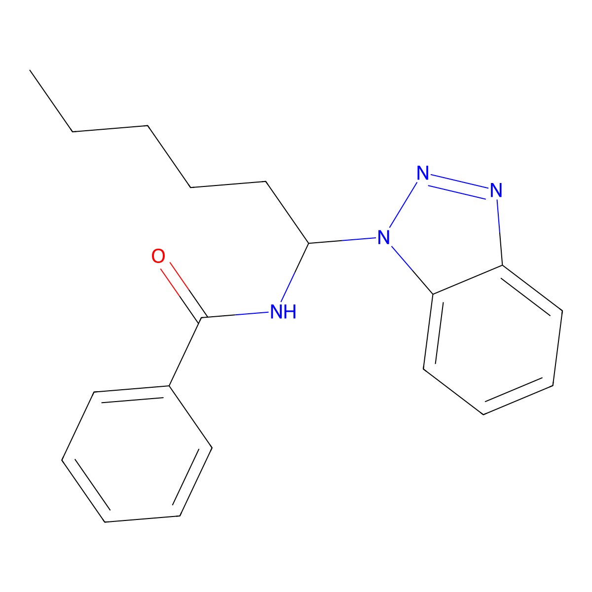N-[1-(1H-1,2,3-Benzotriazol-1-yl)hexyl]benzamide molecular structure, CAS 119020-86-9
