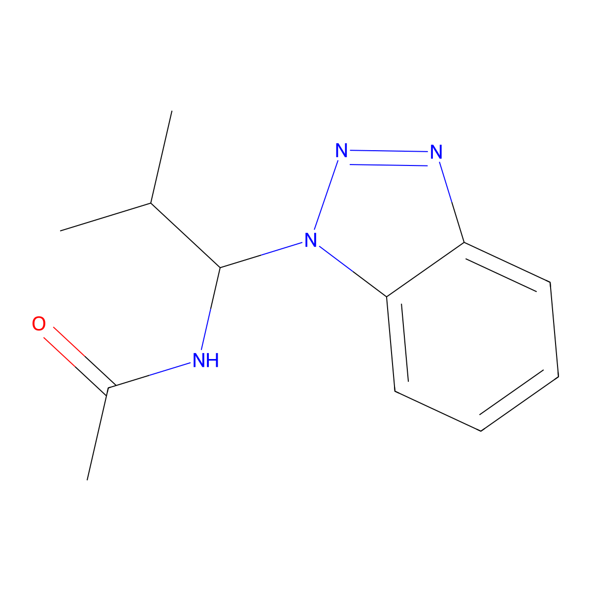 N-[1-(1H-1,2,3-Benzotriazol-1-yl)-2-methylpropyl]acetamide molecular structure, CAS 119020-87-0
