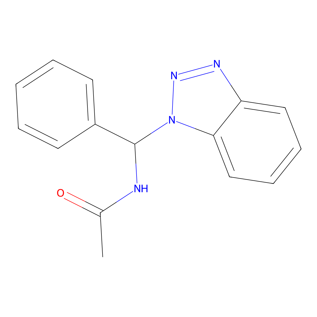 N-[1H-1,2,3-Benzotriazol-1-yl(phenyl)methyl]acetamide molecular structure, CAS 119020-88-1
