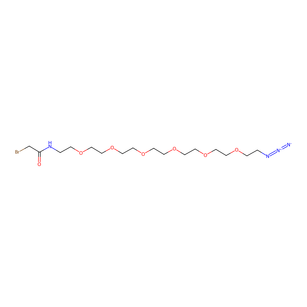 n-(20-Azido-3,6,9,12,15,18-hexaoxaicosyl)-2-bromoacetamide molecular structure, CAS 1190206-05-3