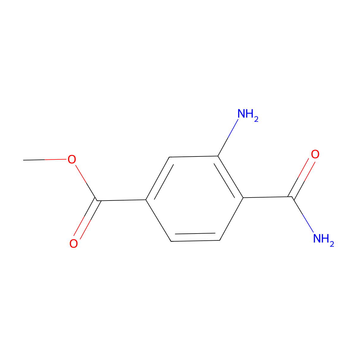 Methyl 3-amino-4-carbamoylbenzoate molecular structure, CAS 1190216-41-1