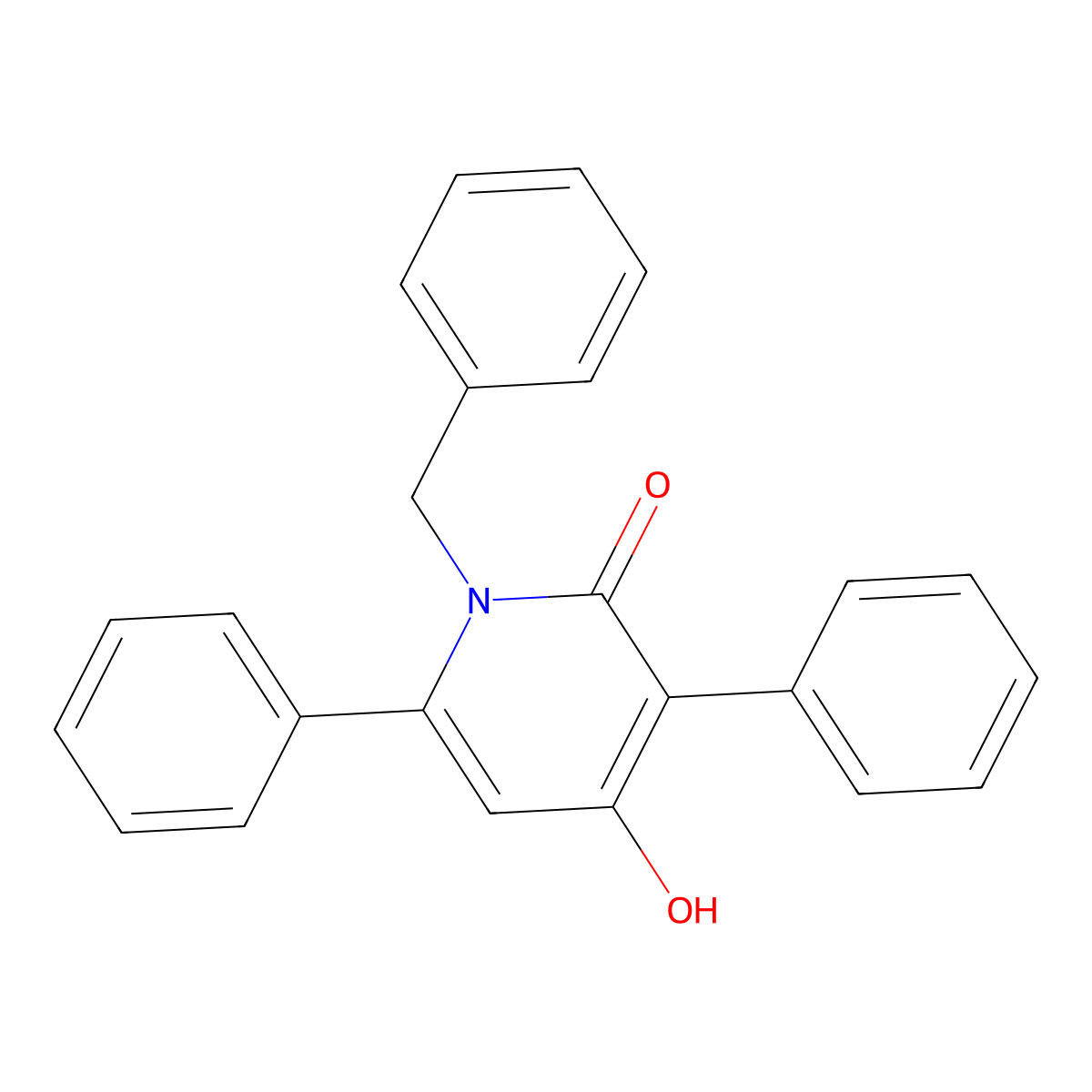 1-benzyl-4-hydroxy-3,6-diphenylpyridin-2(1H)-one molecular structure, CAS 119022-25-2