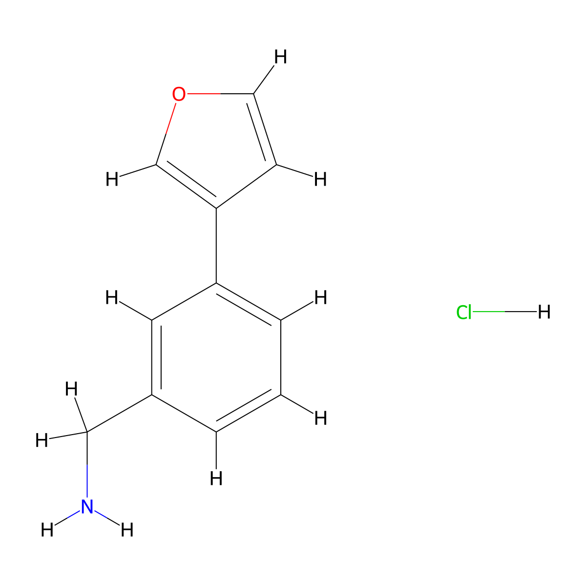 1-[3-(Furan-3-yl)phenyl]methanamine hydrochloride molecular structure, CAS 1190222-91-3