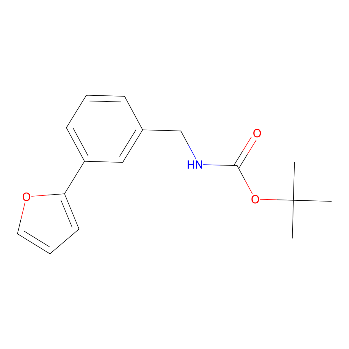 N-BOC 3-(Furan-2-yl)benzylamine molecular structure, CAS 1190222-93-5