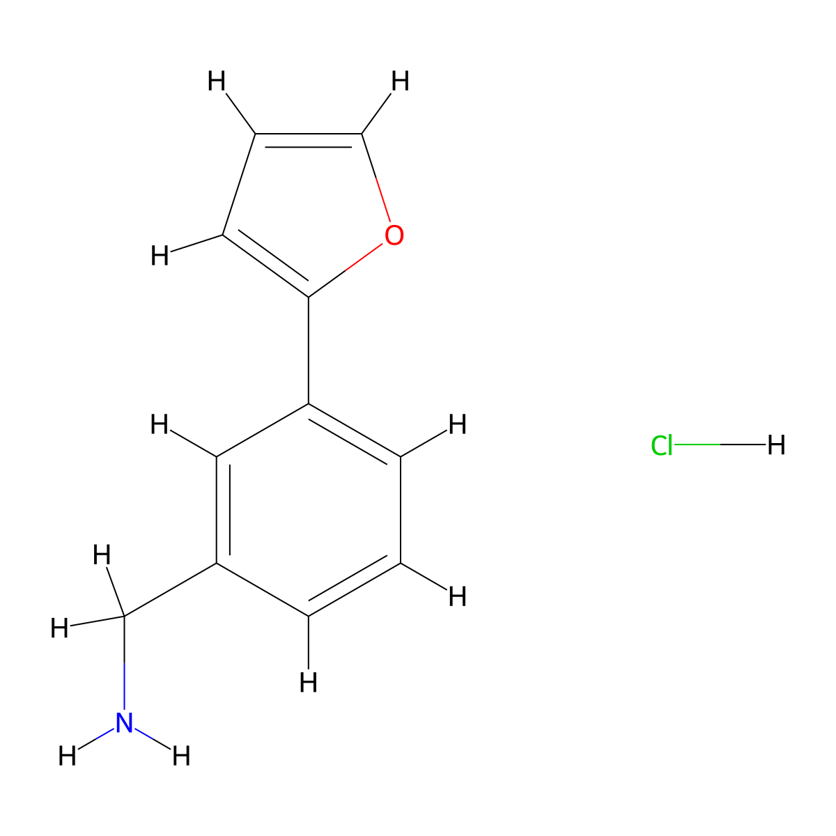 3-(Furan-2-yl)benzylamine hydrochloride molecular structure, CAS 1190222-94-6