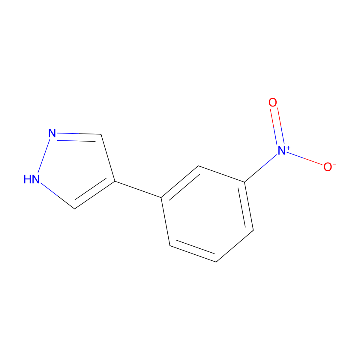 4-(3-nitrophenyl)-1H-pyrazole molecular structure, CAS 1190222-97-9