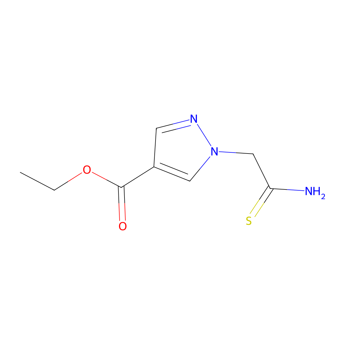 Ethyl 1-(carbamothioylmethyl)-1H-pyrazole-4-carboxylate molecular structure, CAS 1190234-57-1