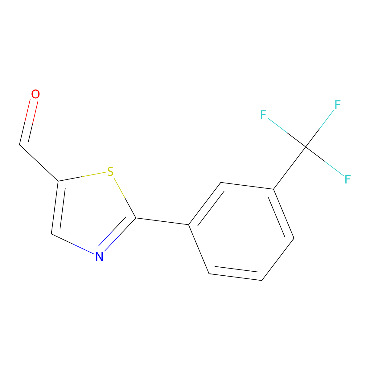 2-[3-(Trifluoromethyl)phenyl]-1,3-thiazole-5-carbaldehyde molecular structure, CAS 1190235-00-7