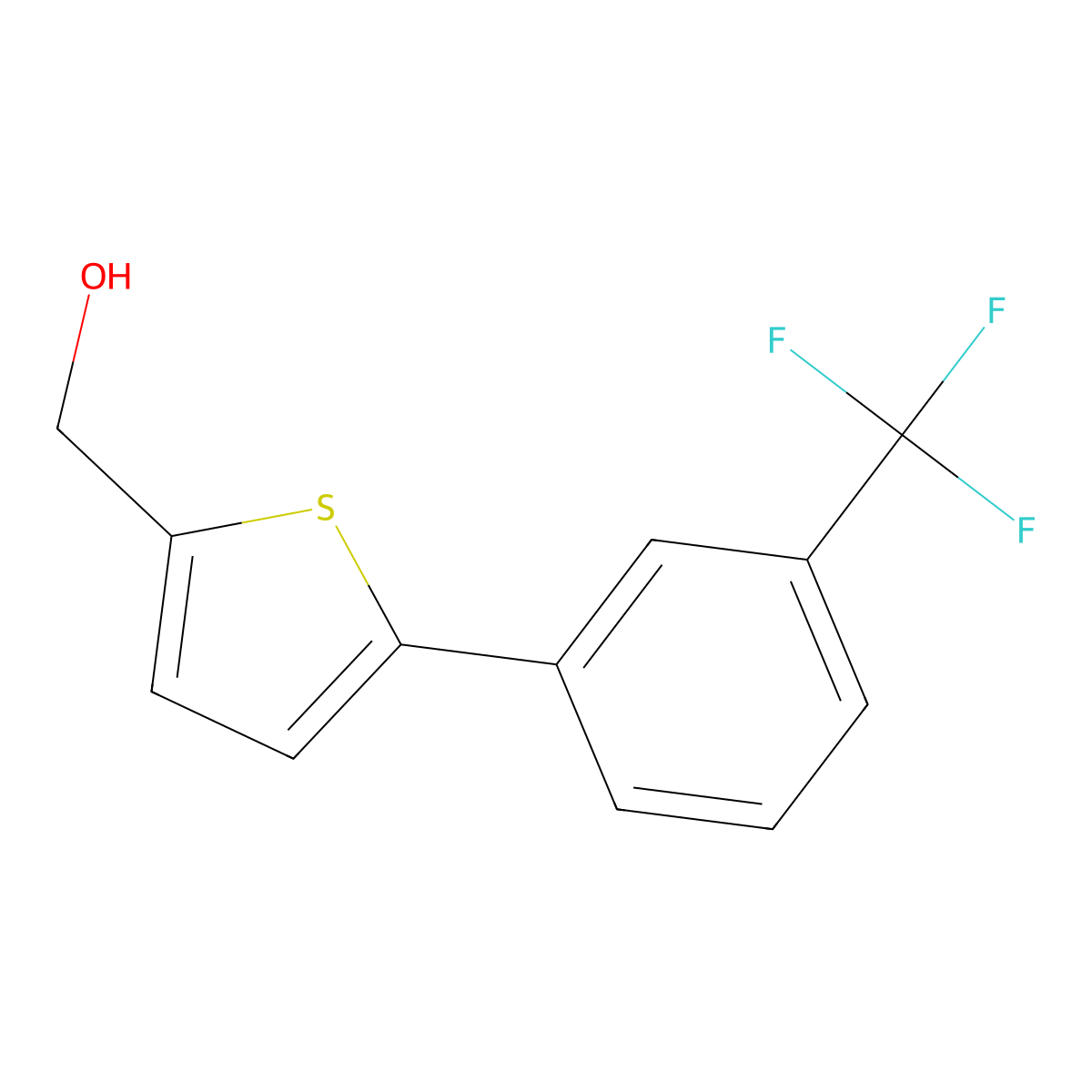 [5-[3-(Trifluoromethyl)phenyl]thiophen-2-yl]methanol molecular structure, CAS 1190235-27-8