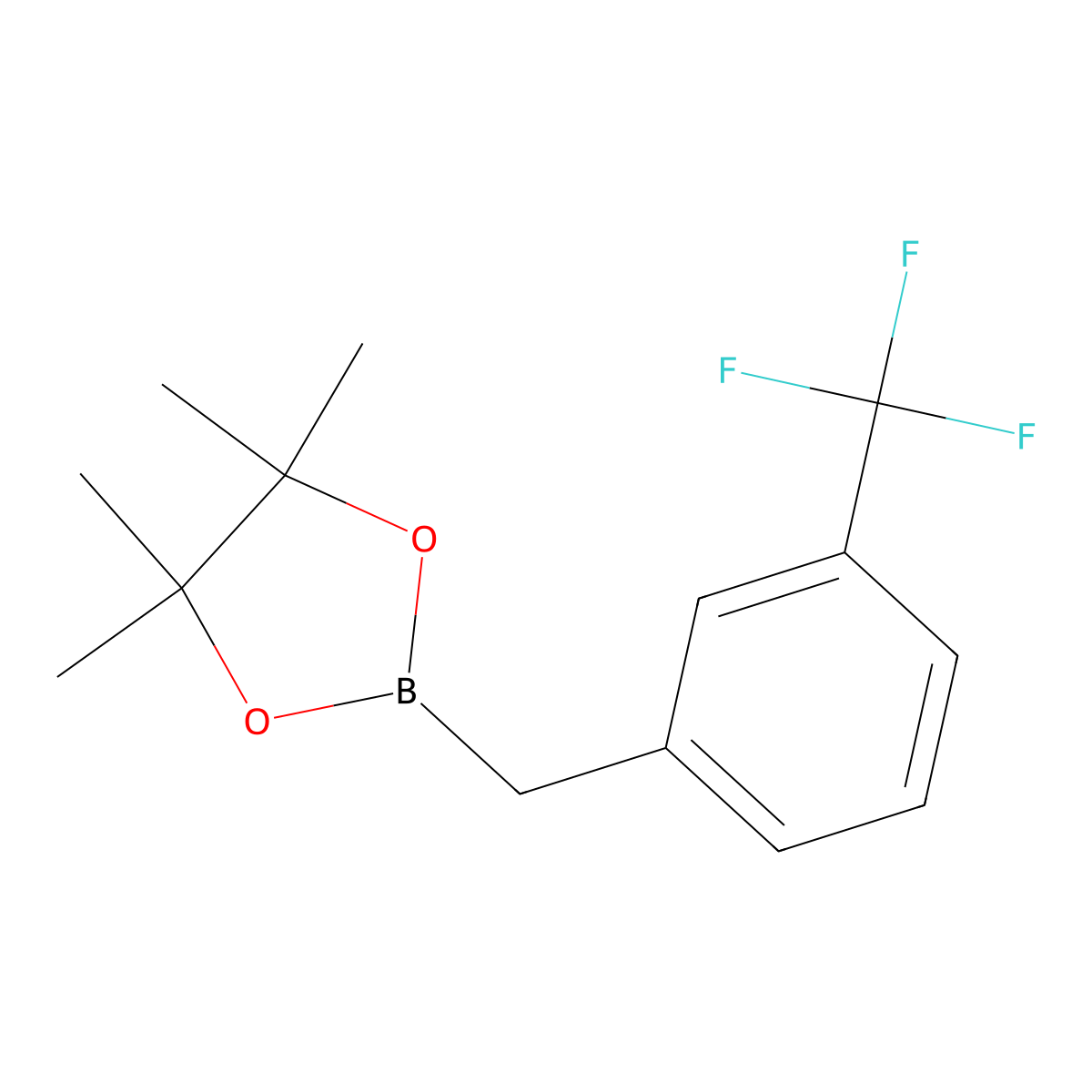 4,4,5,5-Tetramethyl-2-((3-(trifluoromethyl)phenyl)methyl)-1,3,2-dioxaborolane molecular structure, CAS 1190235-39-2