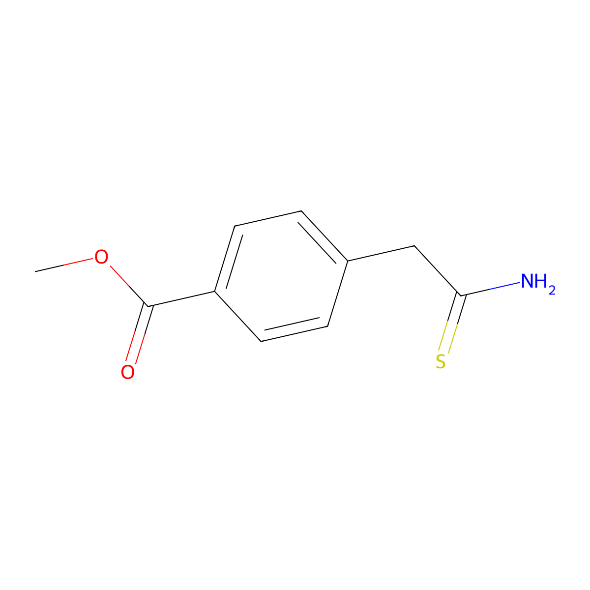 Methyl 4-(2-amino-2-thioxoethyl)benzoate molecular structure, CAS 1190236-92-0