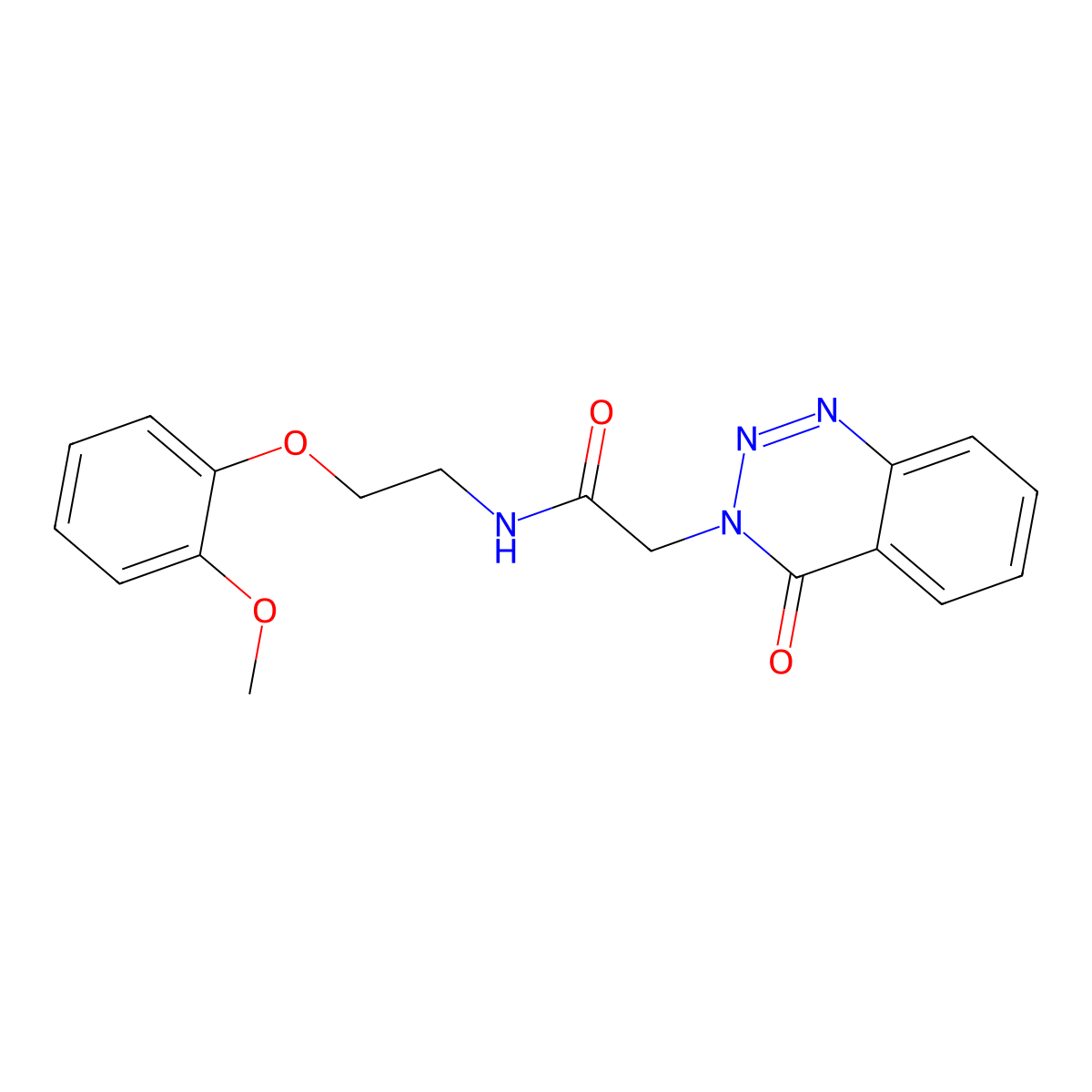 N-[2-(2-methoxyphenoxy)ethyl]-2-(4-oxo-1,2,3-benzotriazin-3(4H)-yl)acetamide molecular structure, CAS 1190238-90-4