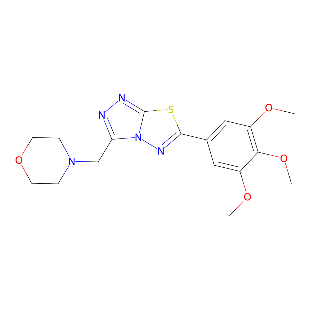 3-(4-Morpholinylmethyl)-6-(3,4,5-trimethoxyphenyl)[1,2,4]triazolo[3,4-b][1,3,4]thiadiazole molecular structure, CAS 1190238-99-3