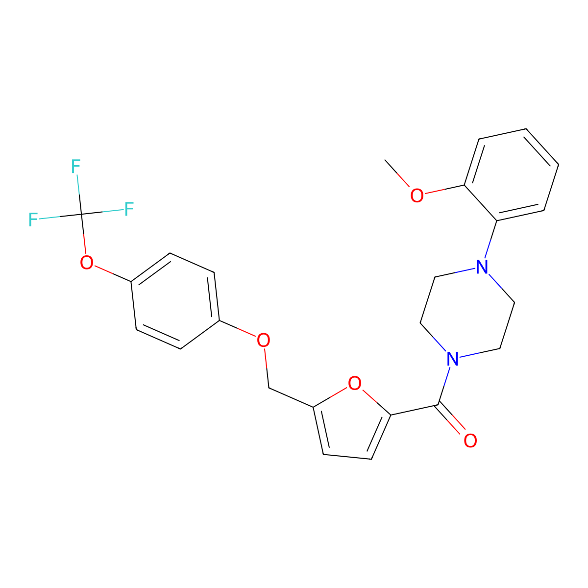 1-(2-Methoxyphenyl)-4-(5-{[4-(trifluoromethoxy)phenoxy]methyl}-2-furoyl)piperazine molecular structure, CAS 1190239-50-9
