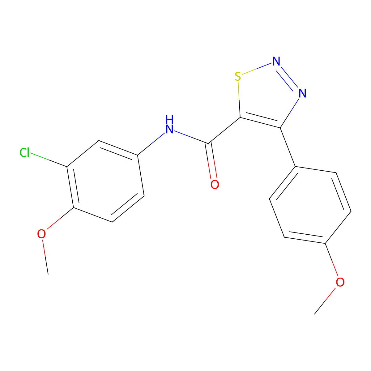 N-(3-chloro-4-methoxyphenyl)-4-(4-methoxyphenyl)-1,2,3-thiadiazole-5-carboxamide molecular structure, CAS 1190239-68-9