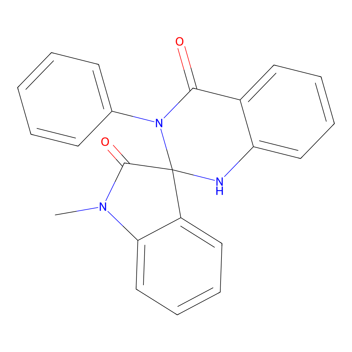 1-methyl-3'-phenyl-1'H-spiro[indole-3,2'-quinazoline]-2,4'(1H,3'H)-dione molecular structure, CAS 1190239-82-7