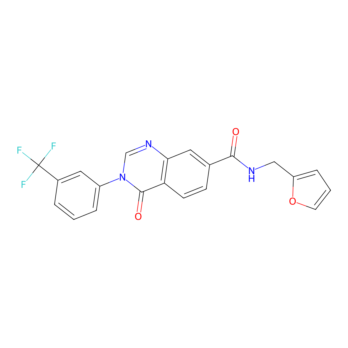 N-(furan-2-ylmethyl)-4-oxo-3-[3-(trifluoromethyl)phenyl]-3,4-dihydroquinazoline-7-carboxamide molecular structure, CAS 1190239-97-4