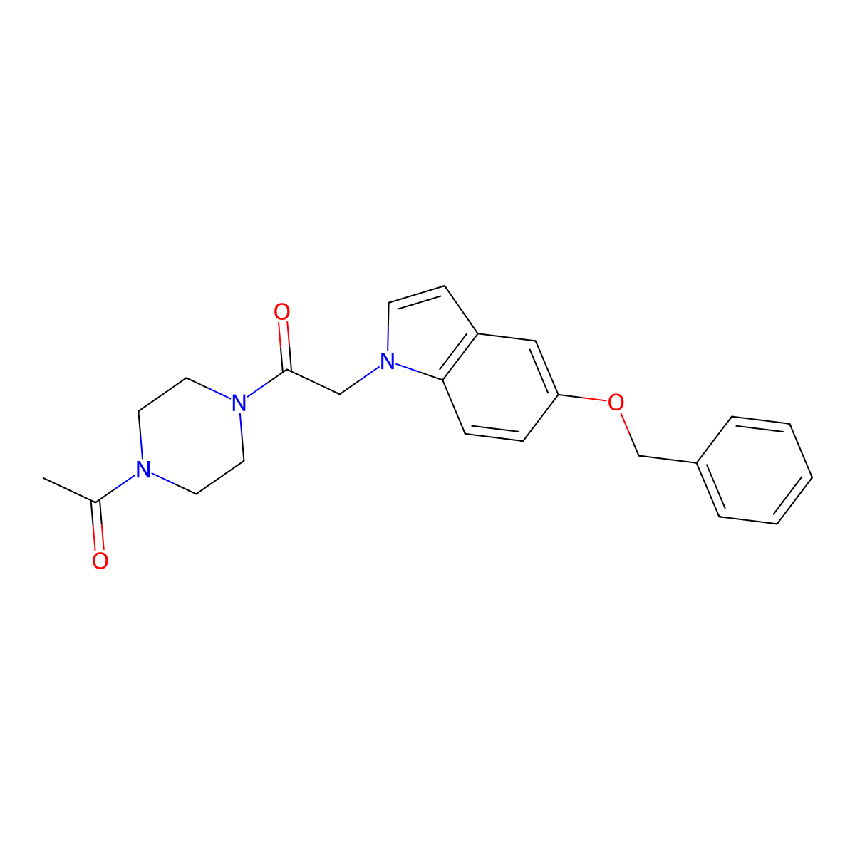 1-(4-acetylpiperazin-1-yl)-2-[5-(benzyloxy)-1H-indol-1-yl]ethanone molecular structure, CAS 1190239-98-5
