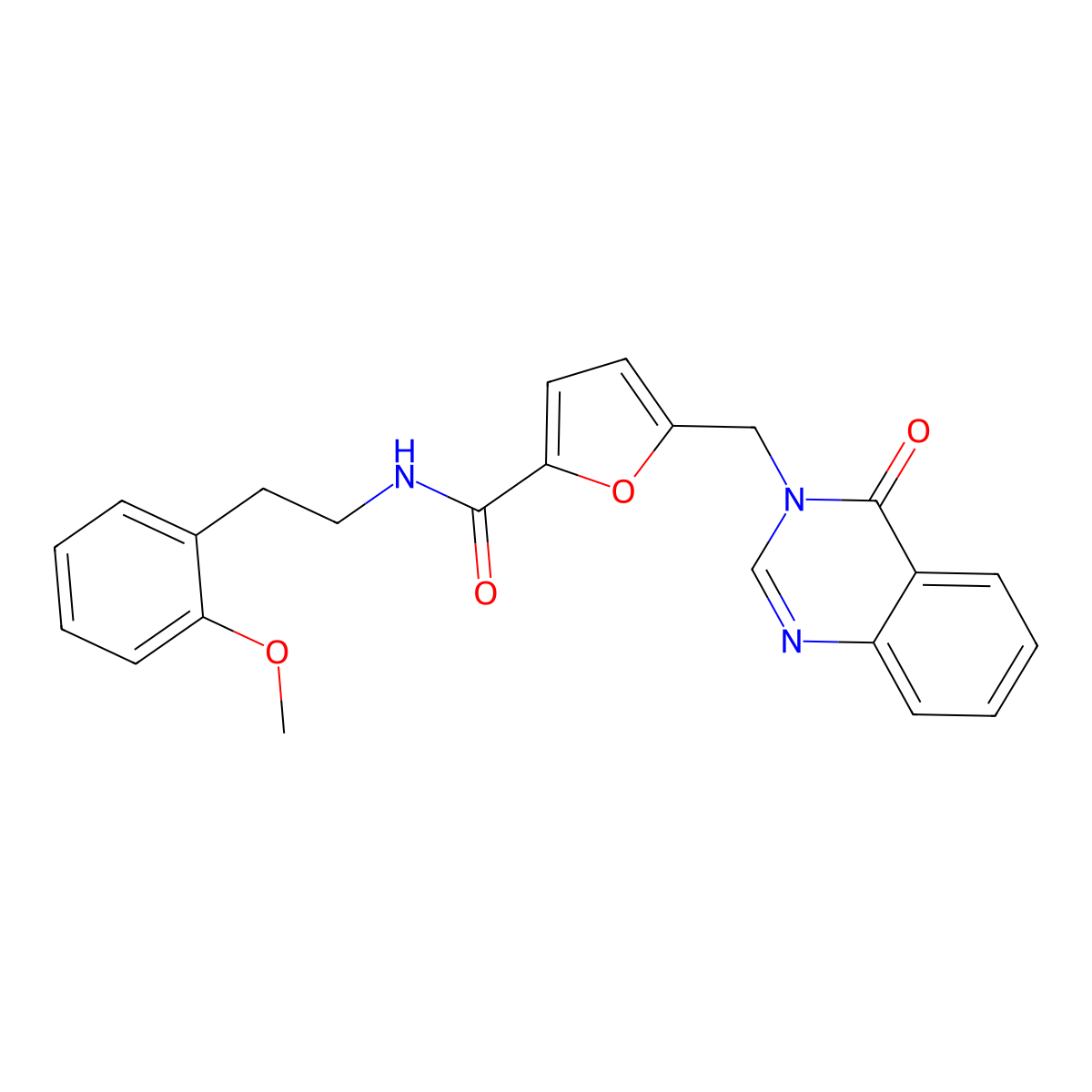 N-[2-(2-methoxyphenyl)ethyl]-5-[(4-oxoquinazolin-3(4H)-yl)methyl]furan-2-carboxamide molecular structure, CAS 1190240-20-0