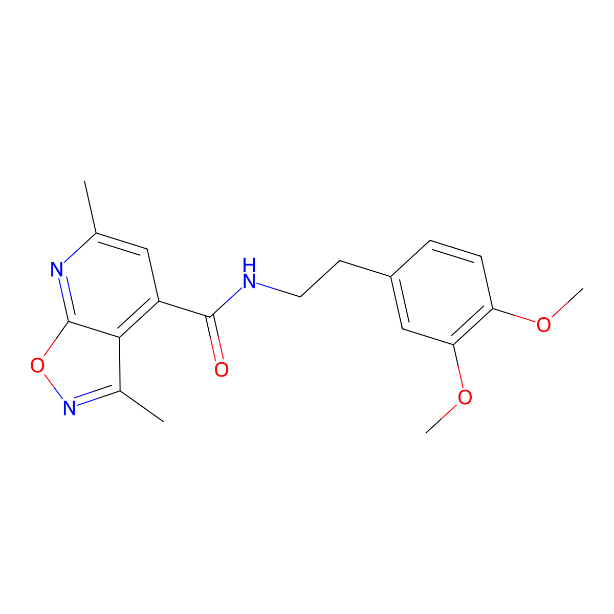 N-[2-(3,4-dimethoxyphenyl)ethyl]-3,6-dimethylisoxazolo[5,4-b]pyridine-4-carboxamide molecular structure, CAS 1190240-24-4