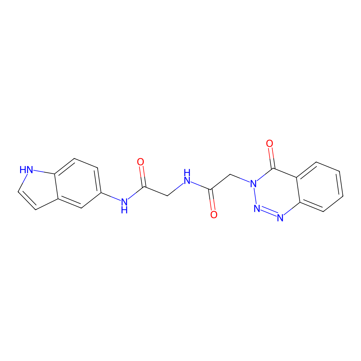 N-1H-indol-5-yl-N~2~-[(4-oxo-1,2,3-benzotriazin-3(4H)-yl)acetyl]glycinamide molecular structure, CAS 1190240-69-7