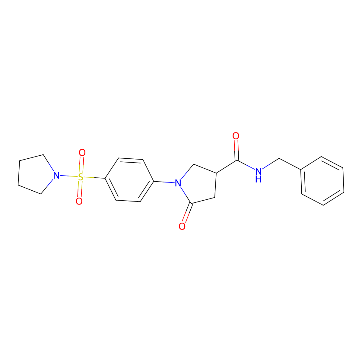 N-benzyl-5-oxo-1-[4-(pyrrolidin-1-ylsulfonyl)phenyl]pyrrolidine-3-carboxamide molecular structure, CAS 1190240-80-2