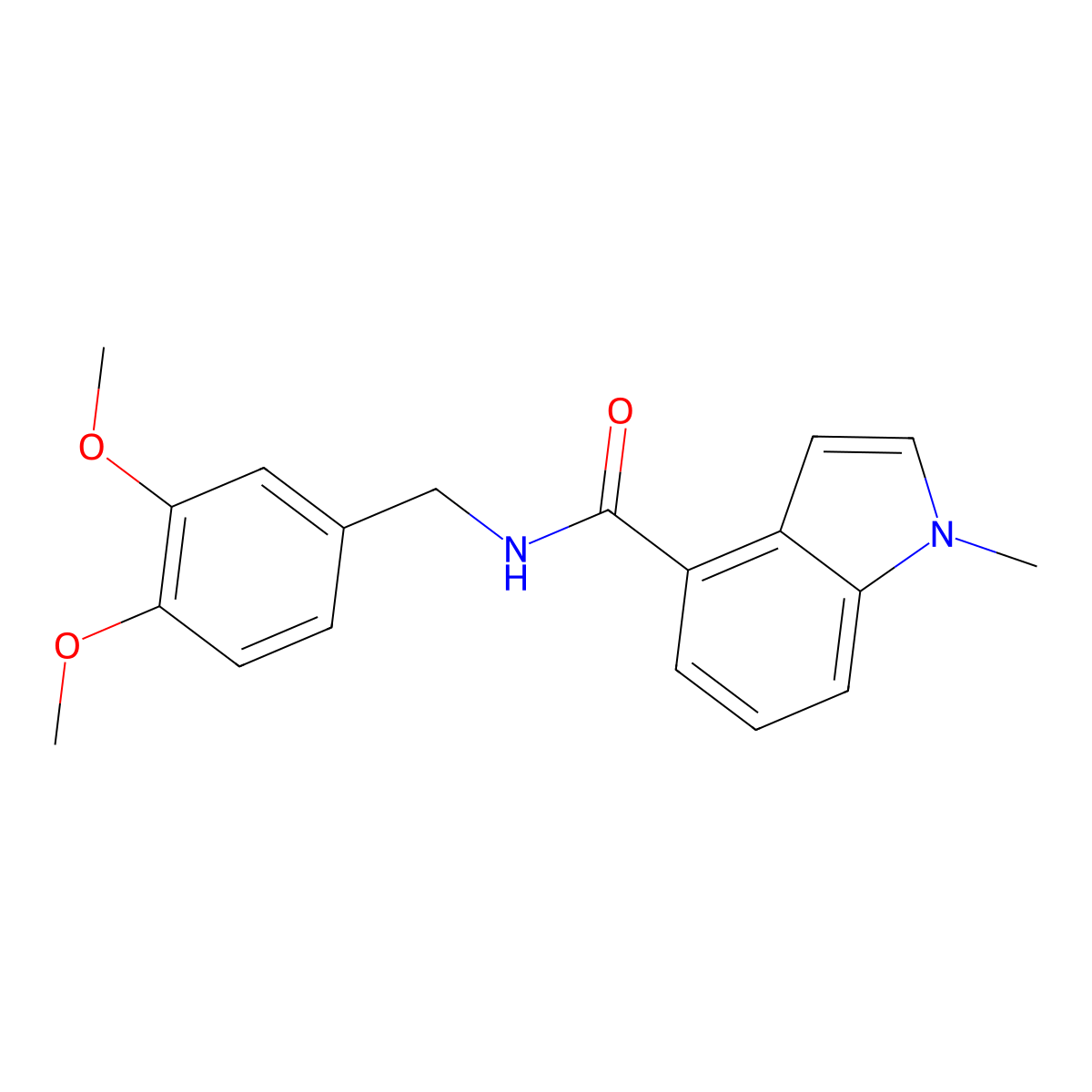 N-(3,4-dimethoxybenzyl)-1-methyl-1H-indole-4-carboxamide molecular structure, CAS 1190240-97-1