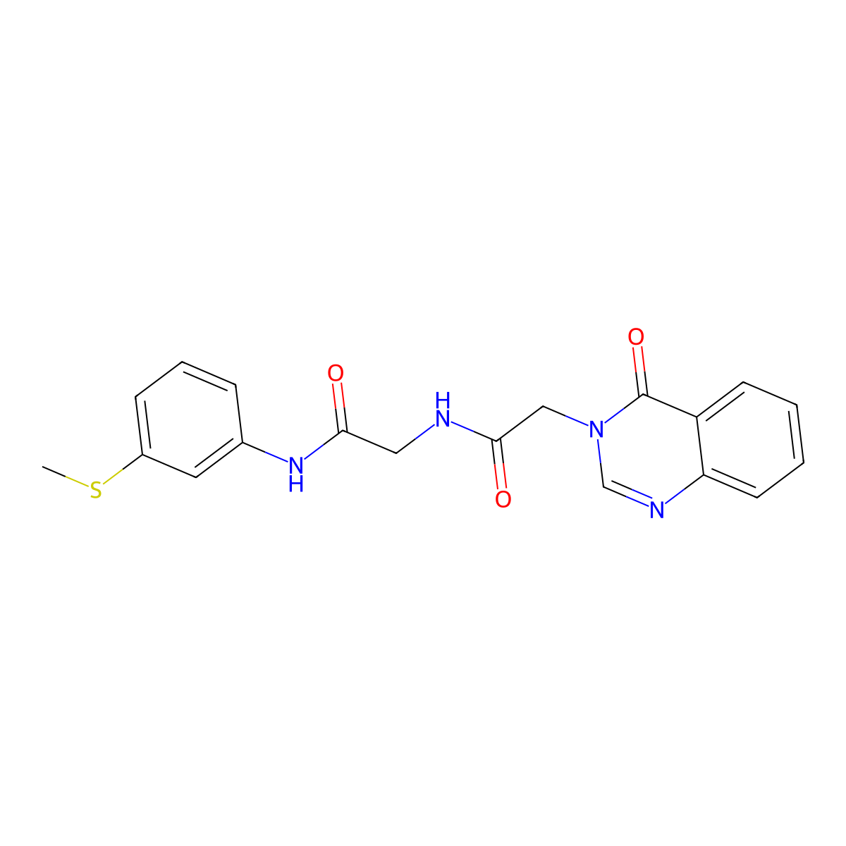 N-[3-(methylsulfanyl)phenyl]-N~2~-[(4-oxoquinazolin-3(4H)-yl)acetyl]glycinamide molecular structure, CAS 1190241-09-8