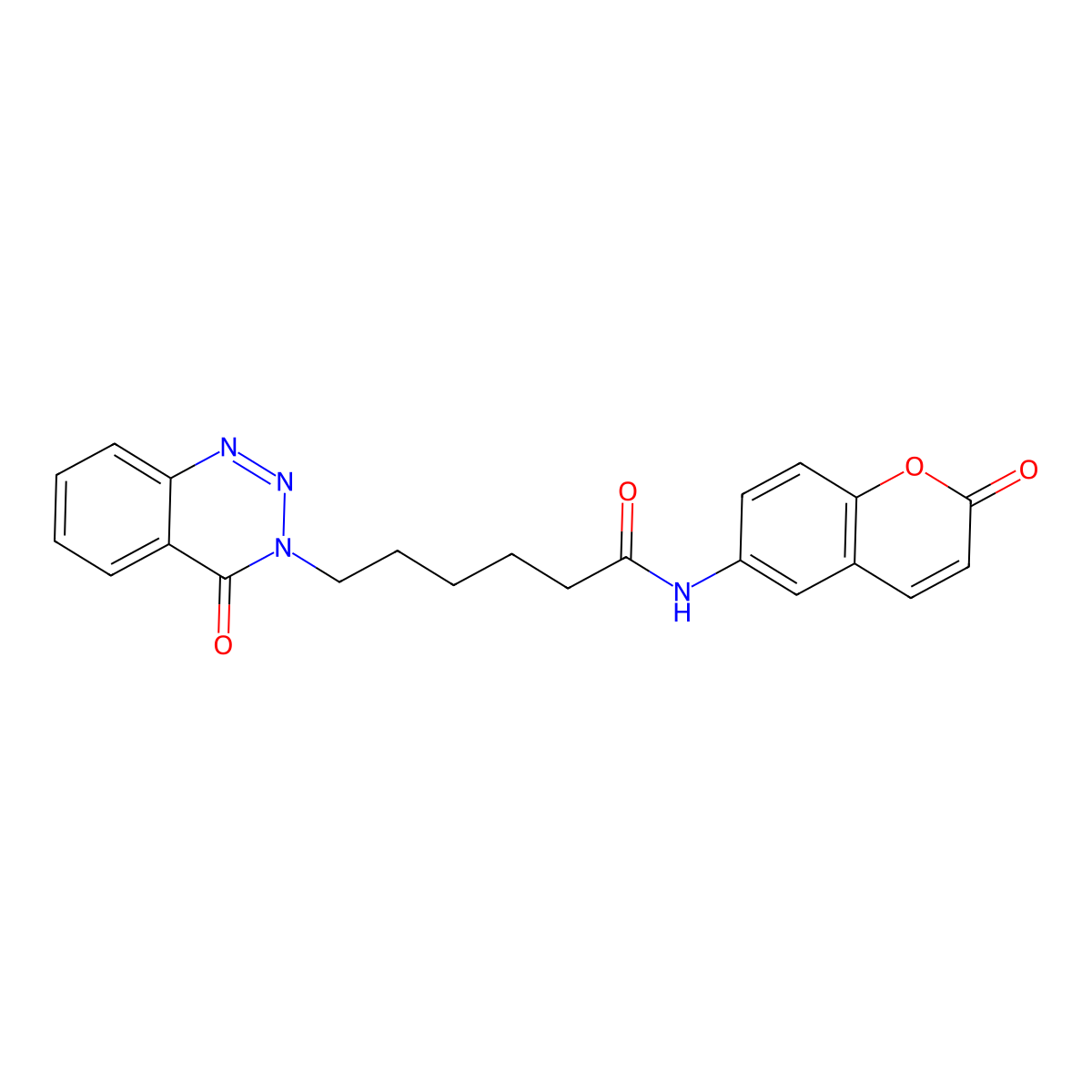 6-(4-oxo-1,2,3-benzotriazin-3(4H)-yl)-N-(2-oxo-2H-chromen-6-yl)hexanamide molecular structure, CAS 1190241-30-5