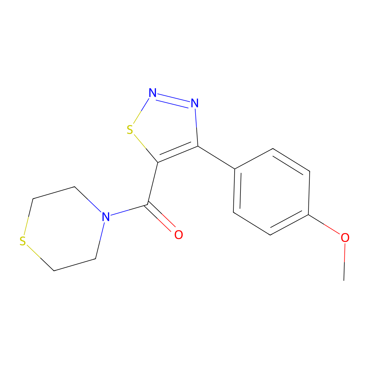 [4-(4-Methoxyphenyl)-1,2,3-thiadiazol-5-yl](thiomorpholin-4-yl)methanone molecular structure, CAS 1190241-34-9
