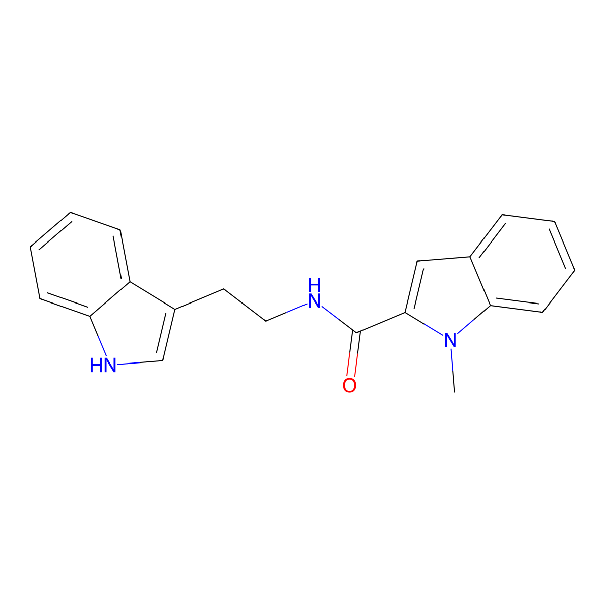 N-[2-(1H-indol-3-yl)ethyl]-1-methyl-1H-indole-2-carboxamide molecular structure, CAS 1190241-38-3