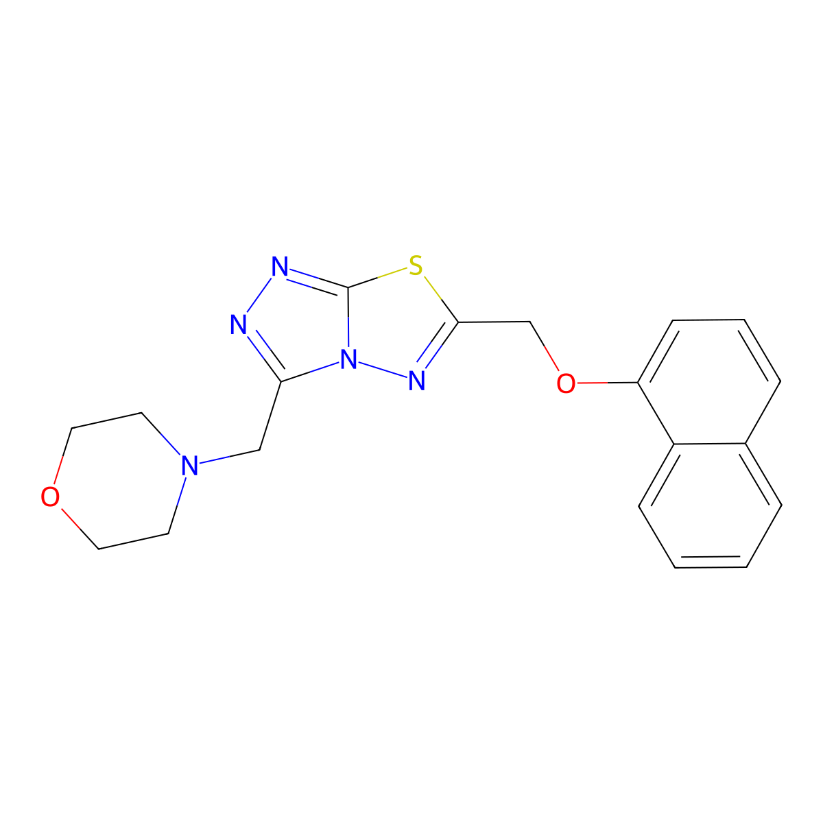 3-(4-Morpholinylmethyl)-6-[(1-naphthyloxy)methyl][1,2,4]triazolo[3,4-b][1,3,4]thiadiazole molecular structure, CAS 1190241-42-9