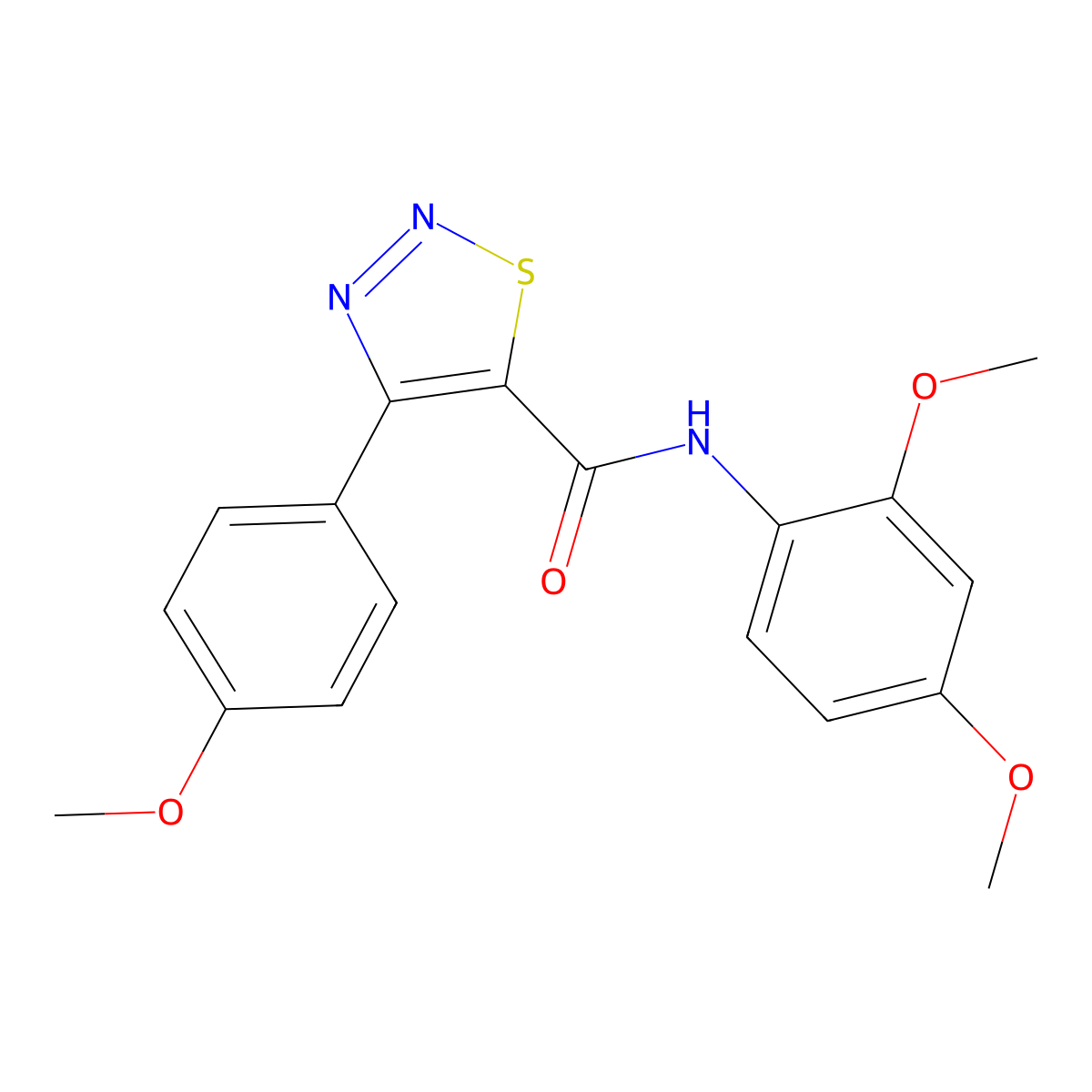 N-(2,4-dimethoxyphenyl)-4-(4-methoxyphenyl)-1,2,3-thiadiazole-5-carboxamide molecular structure, CAS 1190241-48-5