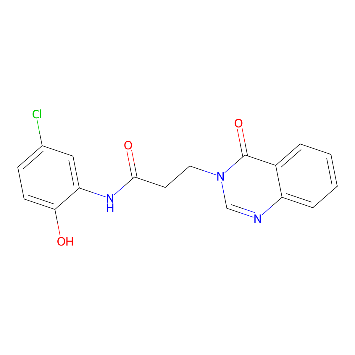 N-(5-chloro-2-hydroxyphenyl)-3-(4-oxoquinazolin-3(4H)-yl)propanamide molecular structure, CAS 1190241-56-5