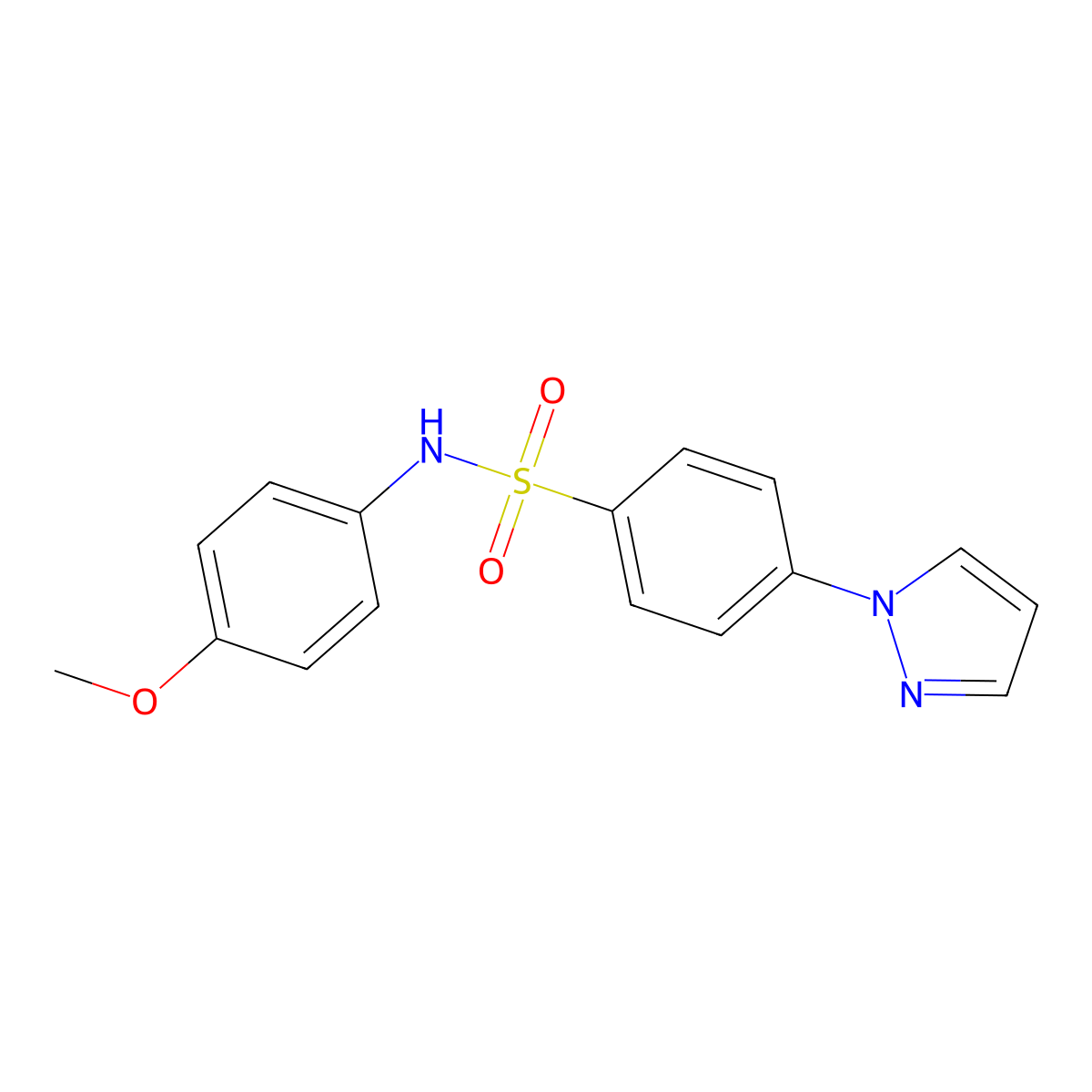 N-(4-methoxyphenyl)-4-(1H-pyrazol-1-yl)benzenesulfonamide molecular structure, CAS 1190242-02-4