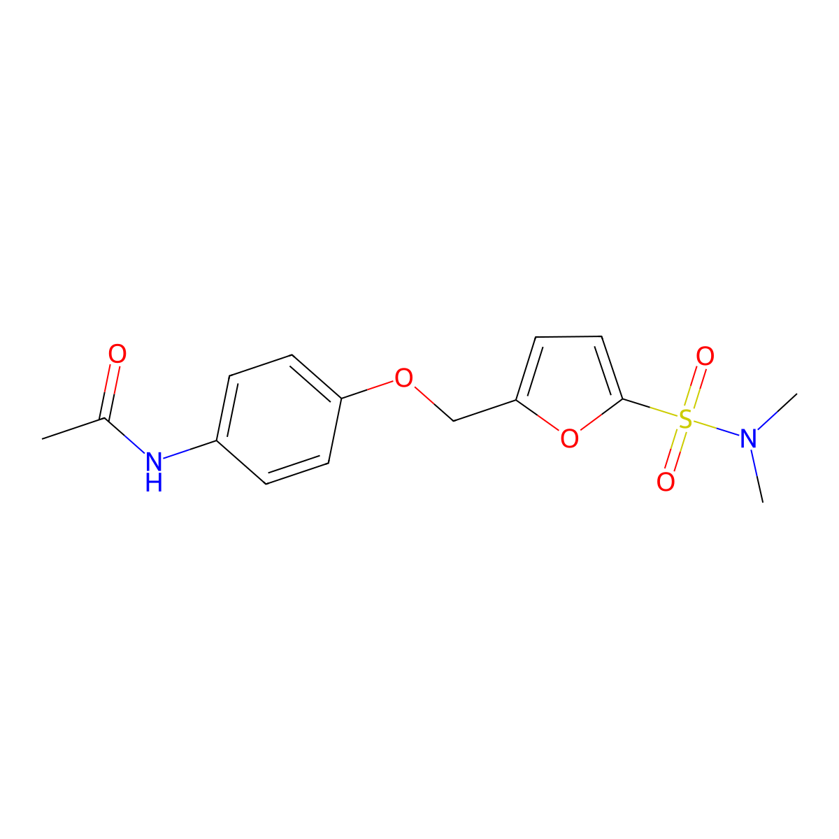 N-(4-{[5-(dimethylsulfamoyl)furan-2-yl]methoxy}phenyl)acetamide molecular structure, CAS 1190242-06-8