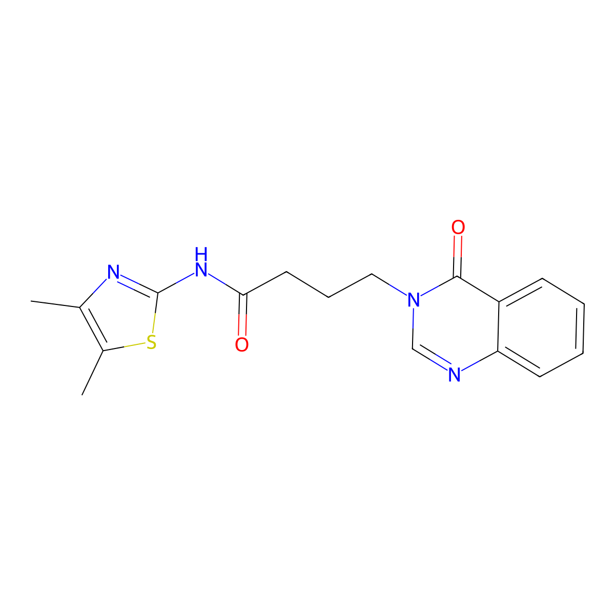 N-(4,5-dimethyl-1,3-thiazol-2-yl)-4-[4-oxo-3(4H)-quinazolinyl]butanamide molecular structure, CAS 1190242-21-7