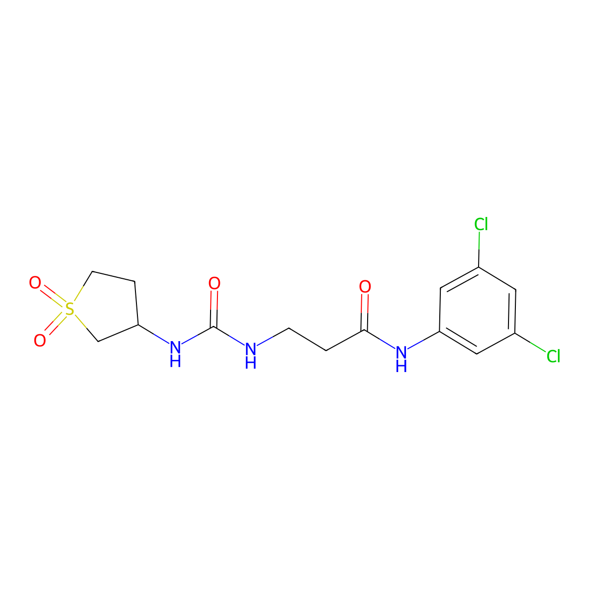 N-(3,5-dichlorophenyl)-N~3~-[(1,1-dioxidotetrahydrothiophen-3-yl)carbamoyl]-beta-alaninamide molecular structure, CAS 1190242-22-8