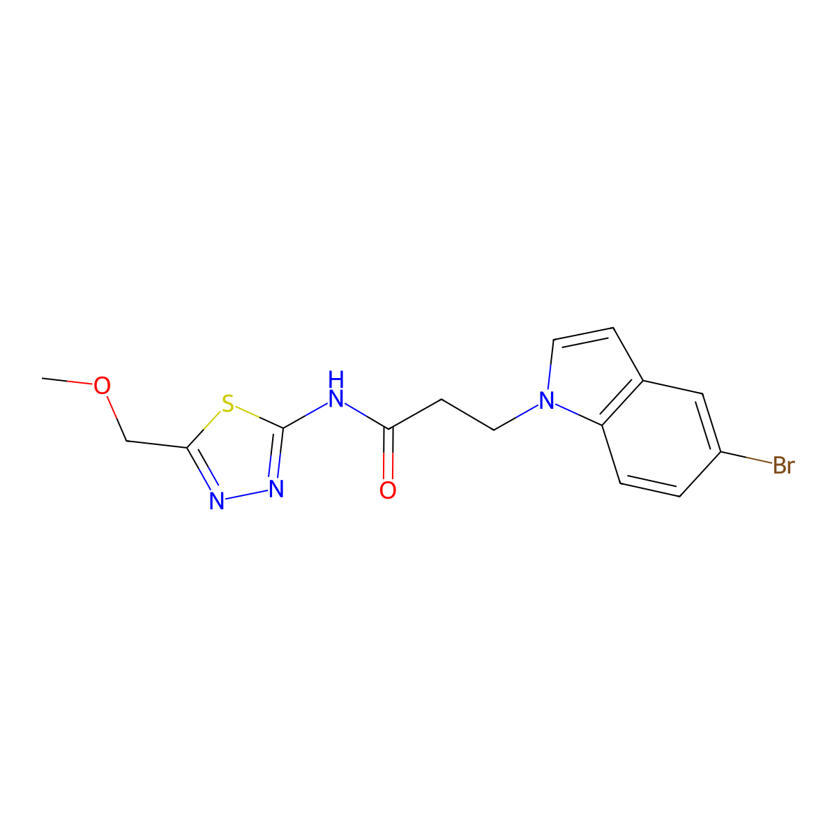 3-(5-bromo-1H-indol-1-yl)-N-[(2E)-5-(methoxymethyl)-1,3,4-thiadiazol-2(3H)-ylidene]propanamide molecular structure, CAS 1190242-28-4