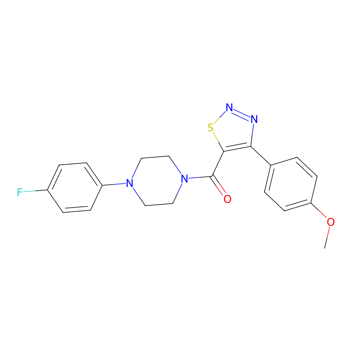 [4-(4-Fluorophenyl)piperazin-1-yl][4-(4-methoxyphenyl)-1,2,3-thiadiazol-5-yl]methanone molecular structure, CAS 1190242-71-7