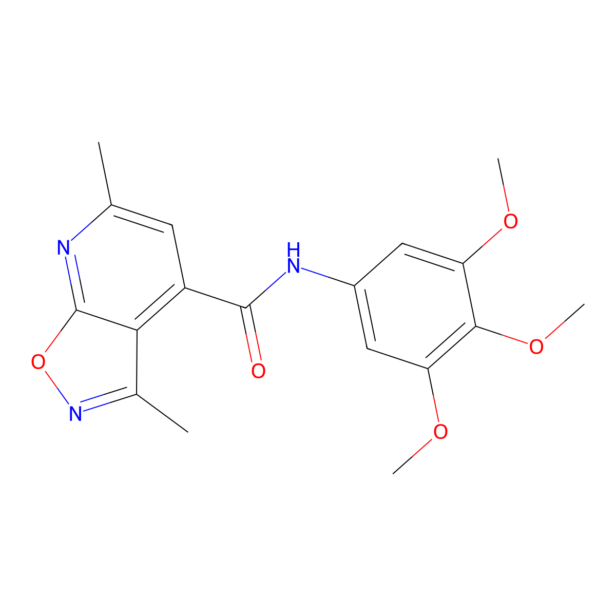 3,6-dimethyl-N-(3,4,5-trimethoxyphenyl)[1,2]oxazolo[5,4-b]pyridine-4-carboxamide molecular structure, CAS 1190243-02-7