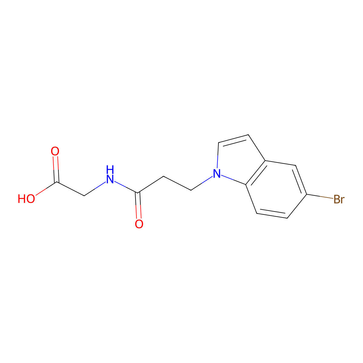 N-[3-(5-bromo-1H-indol-1-yl)propanoyl]glycine molecular structure, CAS 1190243-05-0
